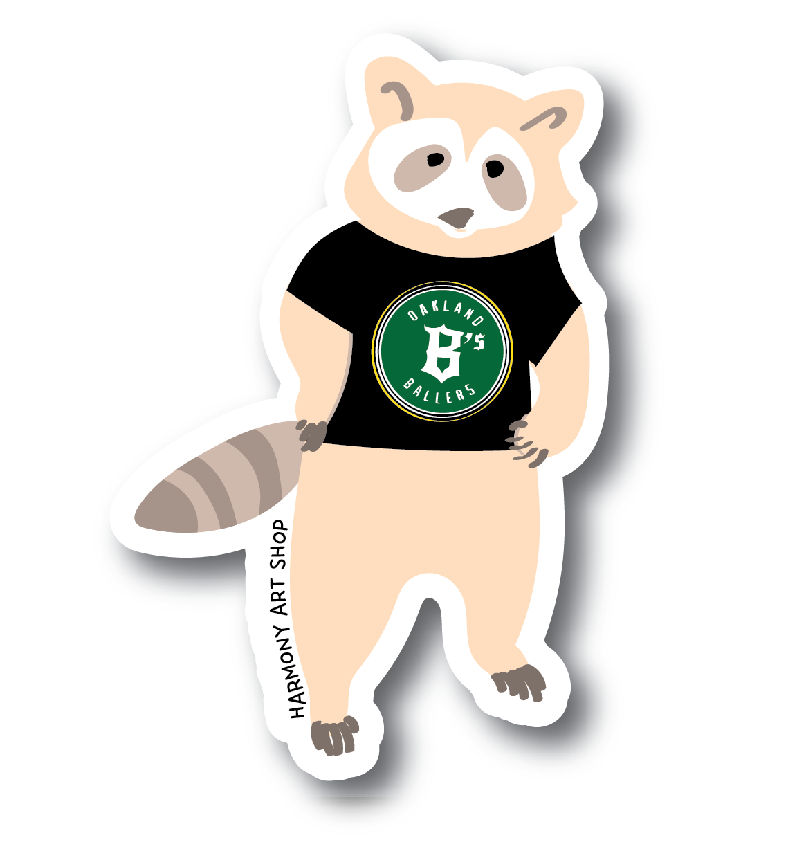 Oakland Ballers Leucistic Raccoon sticker