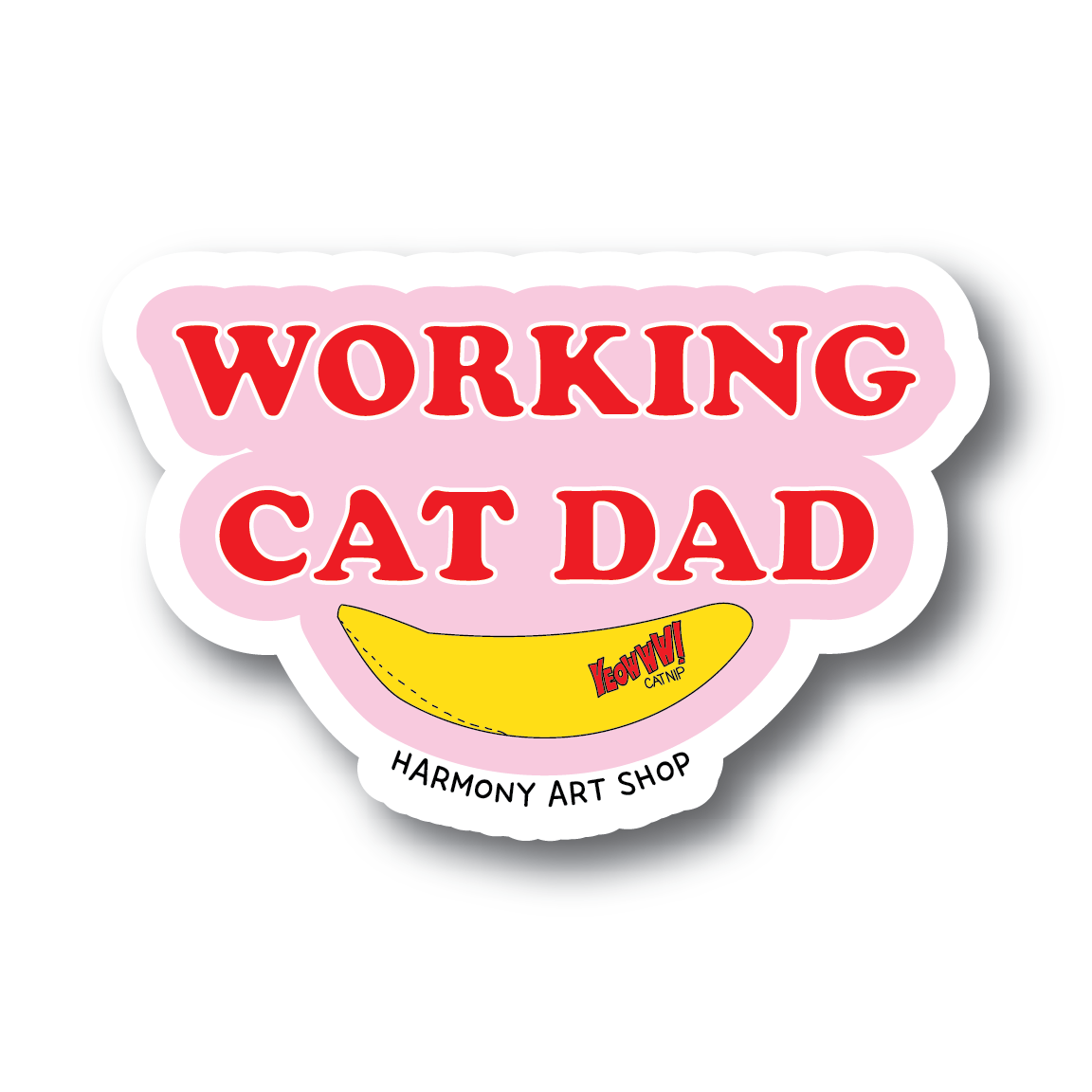 Working Cat Dad Catnip Toy Sticker