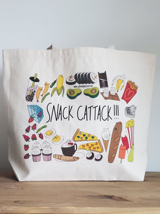 Snack Cattack Tote Bag